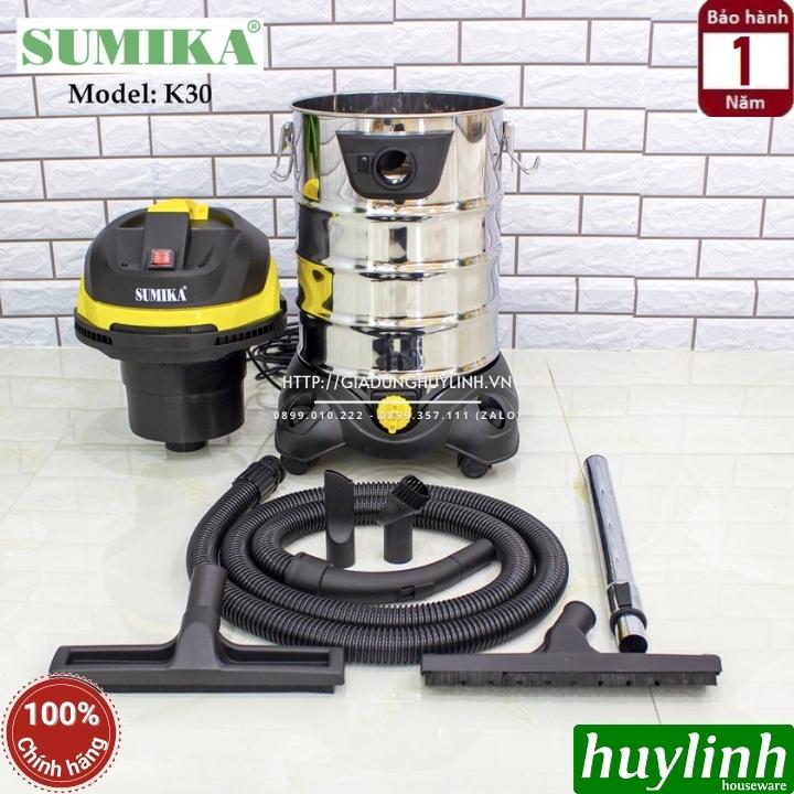 Máy hút bụi công nghiệp khô và ướt Sumika K30 - 30 lít - 1800W - Motor lõi đồng - Hàng chính hãng