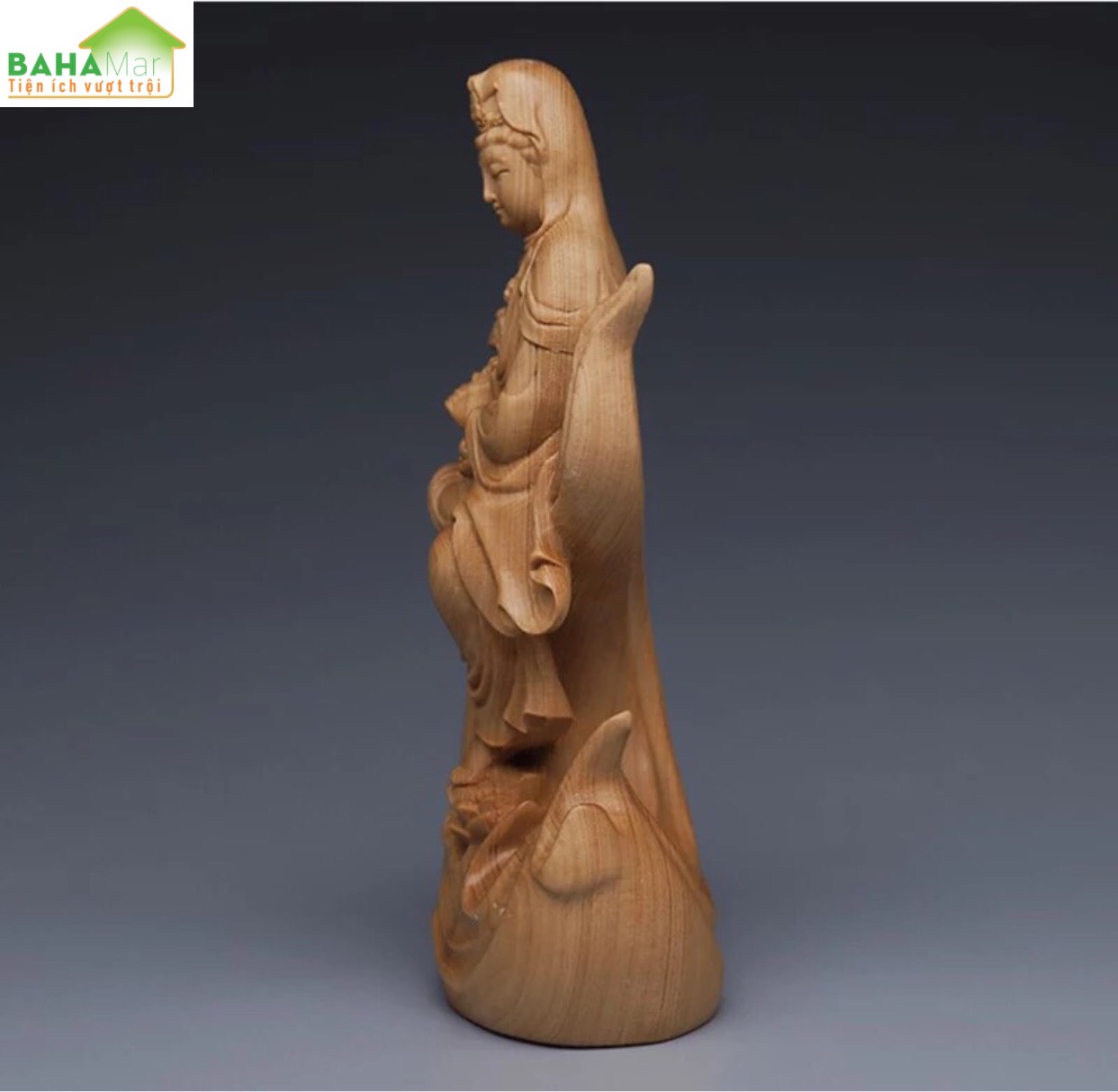 TƯỢNG ĐIÊU KHẮC GỖ - PHẬT BÀ QUAN ÂM "BAHAMAR" Chất liệu gỗ chắc chắn, chất lượng cao và bảo vệ môi trường, tay nghề tinh tế và chất lượng cao.