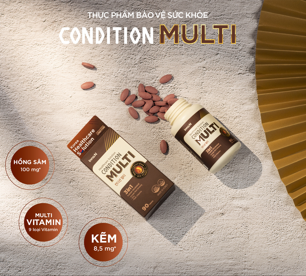 Thực phẩm bảo vệ sức khỏe CONDITION MULTI - Hộp 90 viên - Date 21-01-2024