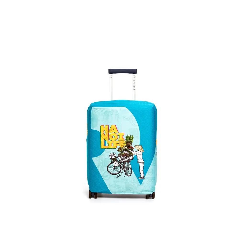 Túi trùm vali du lịch cao cấp hình Ban Hoa Hà Nội - Vải thun co giãn 4 chiều chống trầy xước