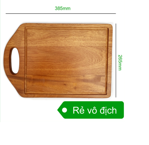 Thớt gỗ xà cừ cao cấp có viền chống mối mọt không lên mùn TX385 kích thước 25x265x385mm