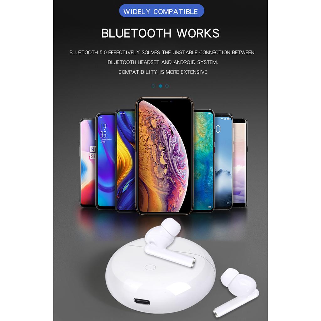 True Wireless Earbuds Bluetooth Headphones Touch Control with Wireless Charging Case Waterproof TWS Stereo Earphones in-Ear Built-in Mic Headset