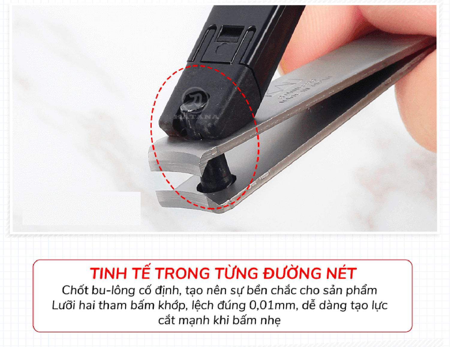 Bấm móng tay KAI Nhật Bản màu trắng KE0121