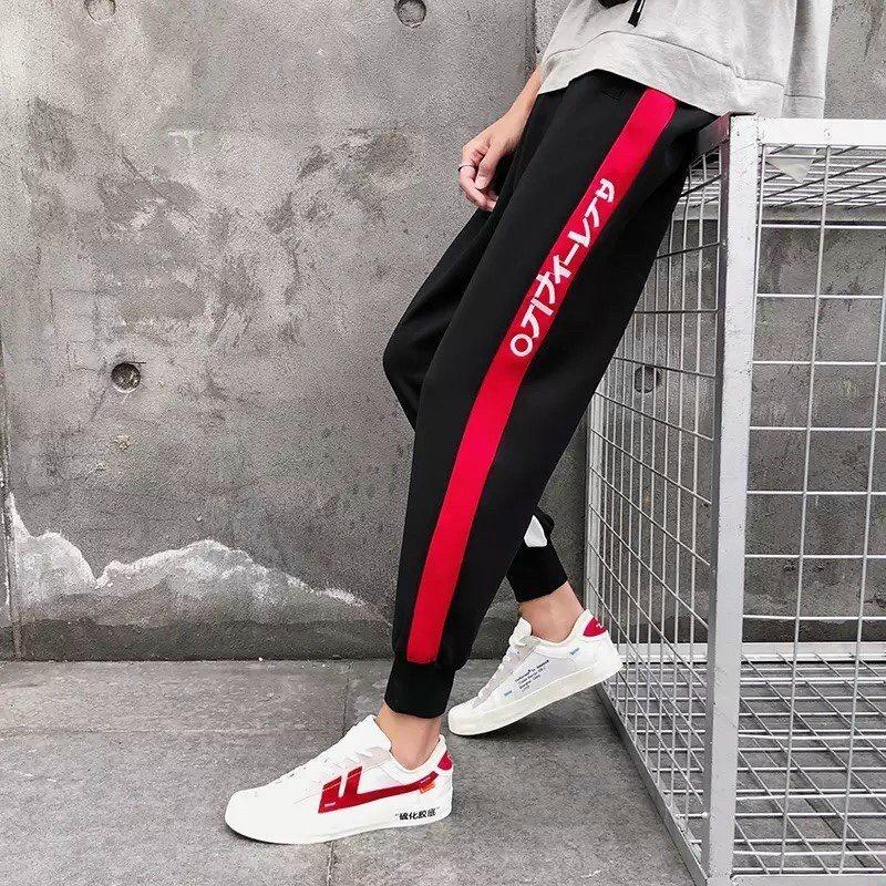 Quần jogger nam thể thao bo lai in chữ Nhật cực chất,siêu ngầu,tạo sự tự tin thoải mái khi mặc,thun nỉ mềm mịn,Quần jogger BÓ CHUN unisex 3 SỌC thể thao nam nữ, quần thun nỉ