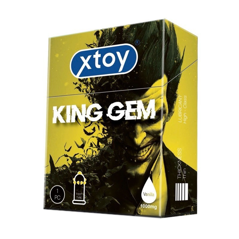 Bao cao su bi XTOY KING GEM 7 bi gai lớn, bcs tăng khoái cảm, nhiều gel bôi trơn, hương vani