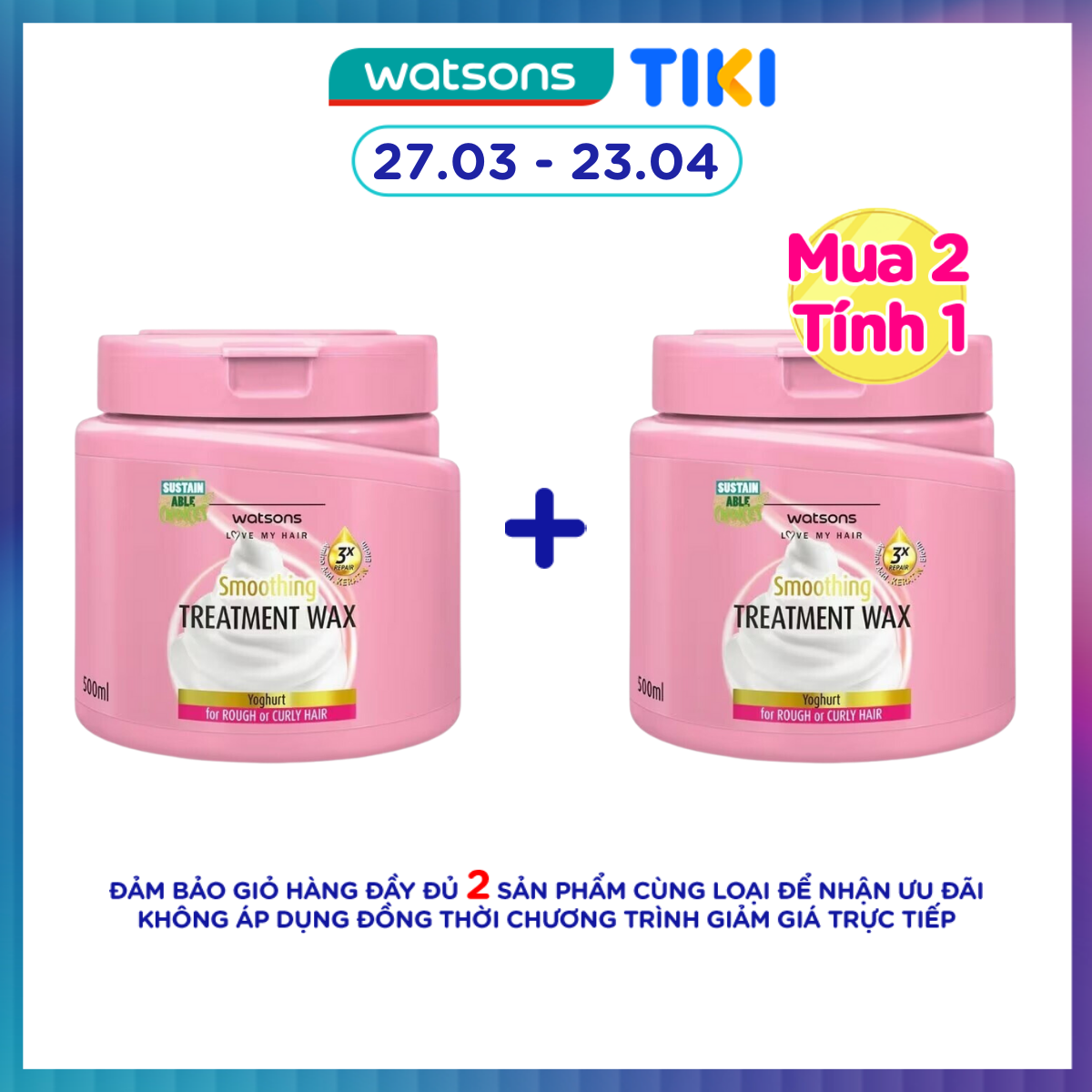 Kem Ủ Tóc Watsons Chiết Xuất Sữa Chua 500ml