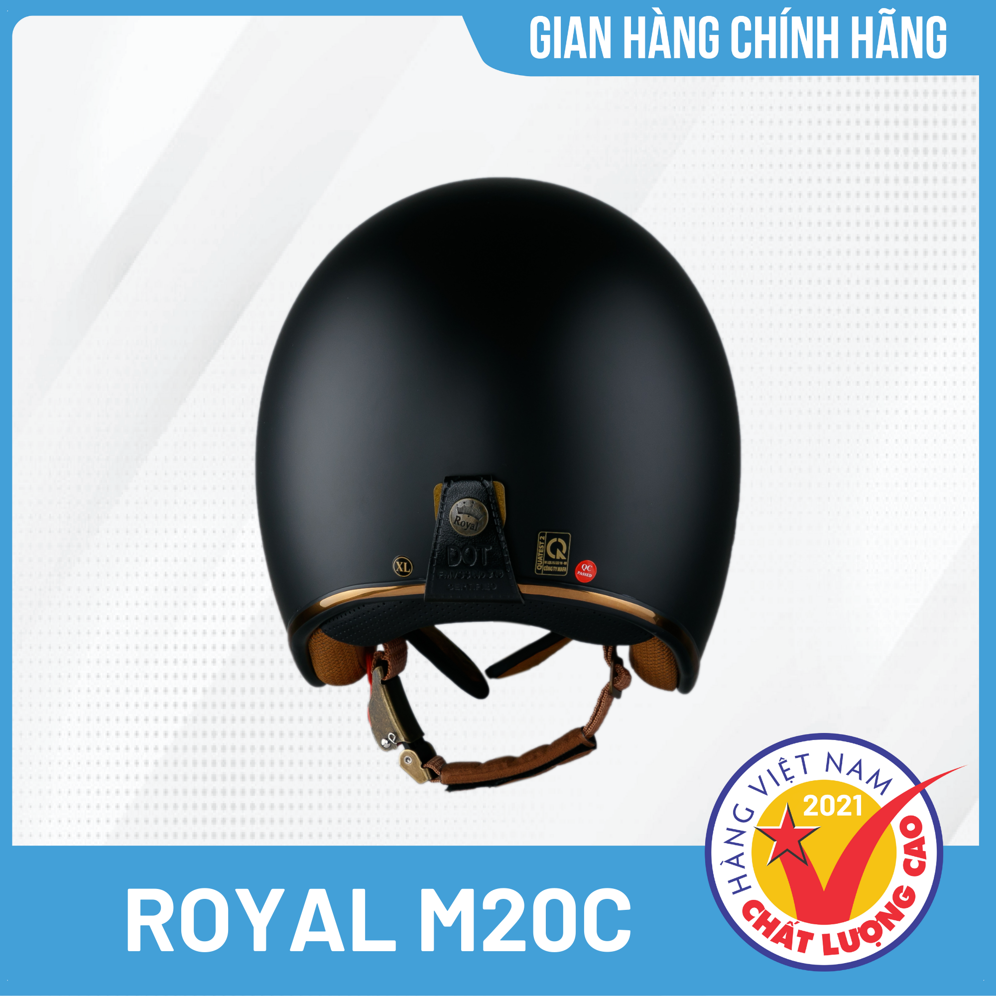 Nón bảo hiểm 3/4 cao cấp Royal M20C Thời trang, Cá tính, Bảo hành chính hãng 12 tháng