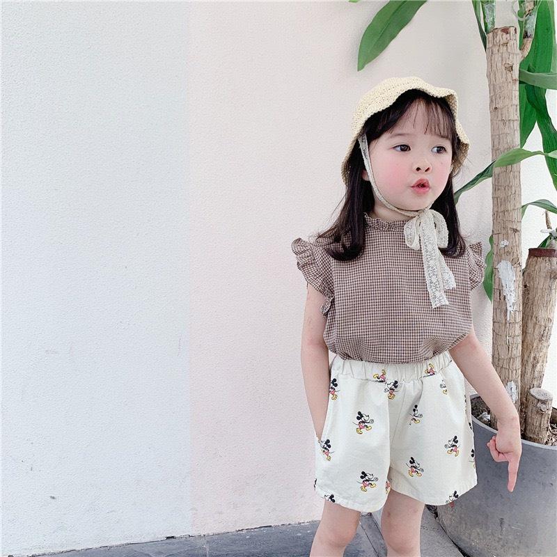 Quần short trẻ em chất kaki bé gái 10-30kg