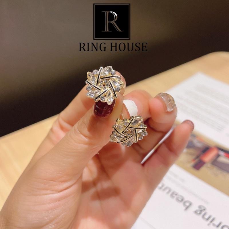 Bông Tai Khuyên Tai Nữ Cá Tính Ngũ Giác Sáng Đẹp Ring House