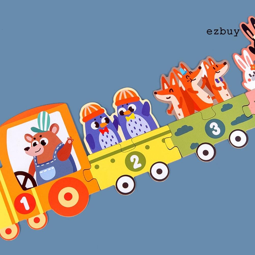 EY-Wooden Number Cartoon Traffic Scene Puzzles Intelligence Development Kids Toys