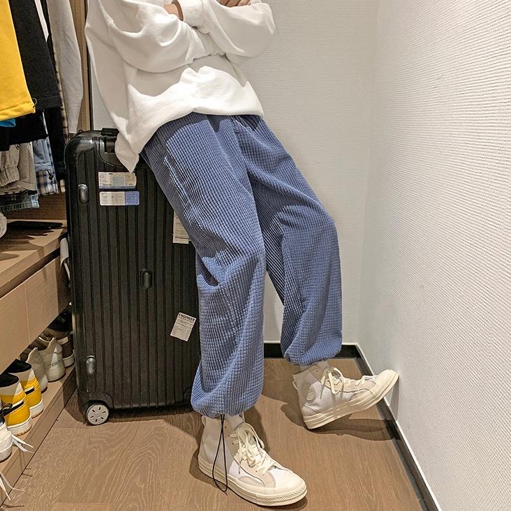 Quần jogger nỉ - MayLinh shop -Quần Sweatpants Jogger dây rút bo ống chun nỉ tổ ong unisex form rộng phong cách Hàn Quốc