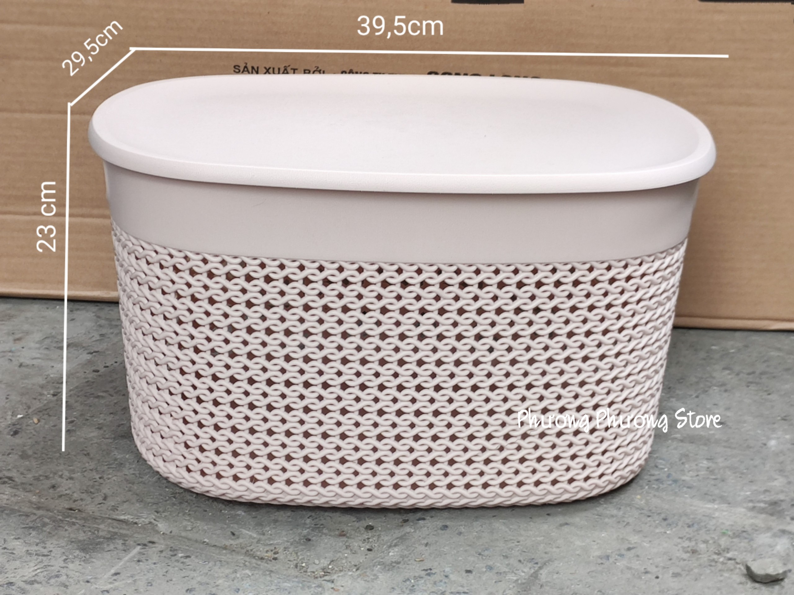 Giỏ Đựng Đồ kiểu Dáng Ô Van có nắp đậy Hàn Quốc