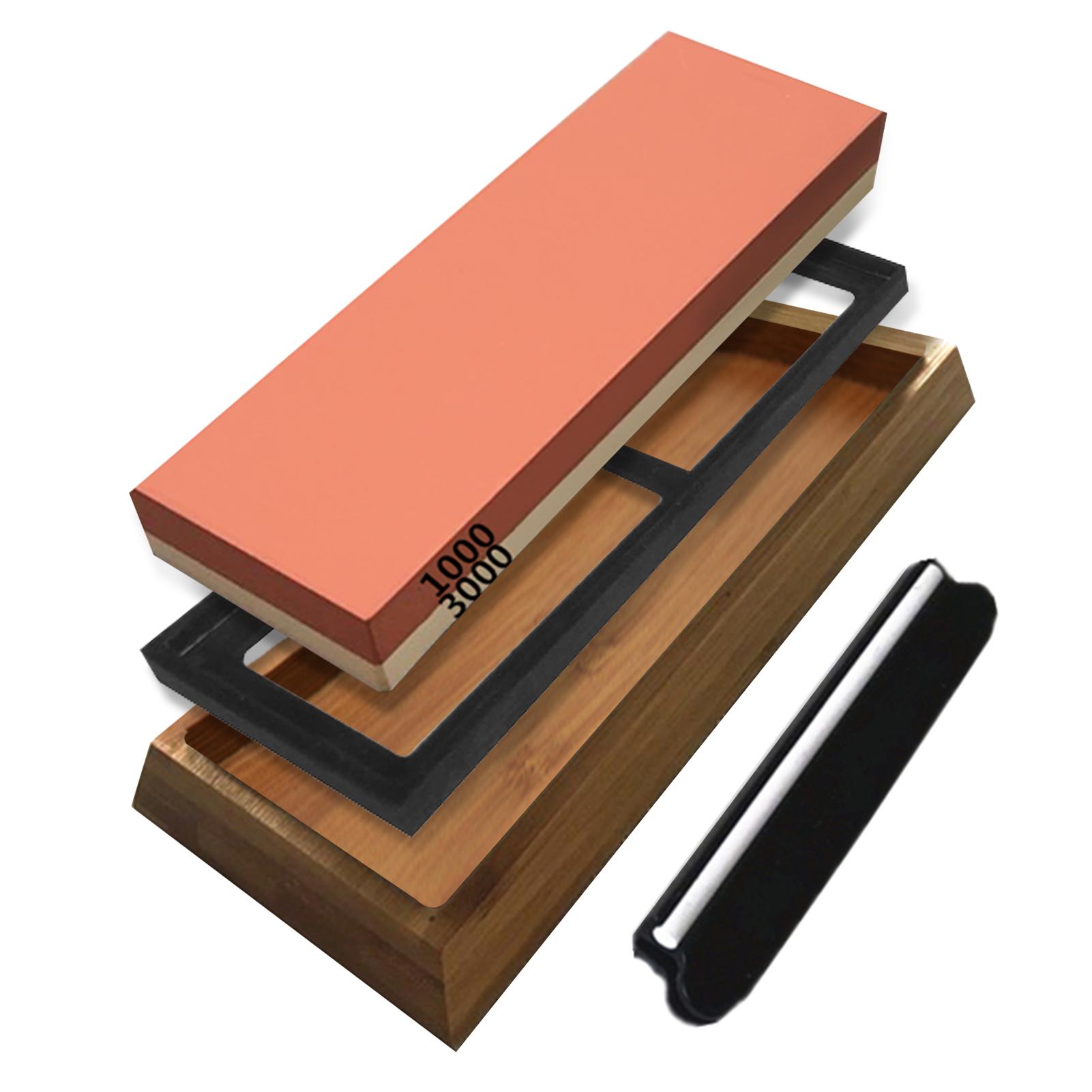 Đá Mài 400/1000 3000/8000 Grit Dành Cho Mọi Lưỡi Dao, Với Dụng Cụ Mài Đế Chống Trượt Và Dẫn Hướng Góc