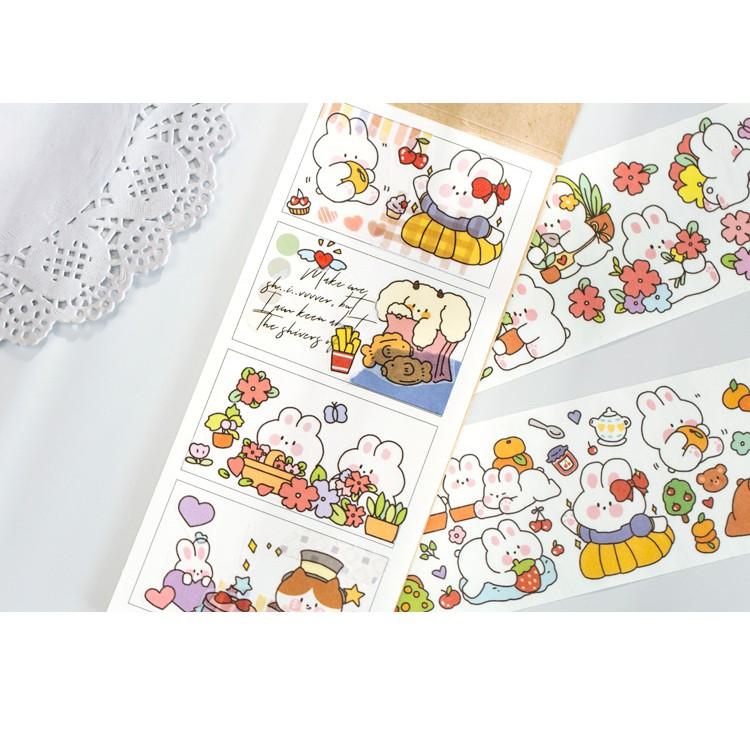 Tấm sticker thú nhỏ đáng yêu (Thỏ, gấu...) trang trí sổ tay bullet journal M006