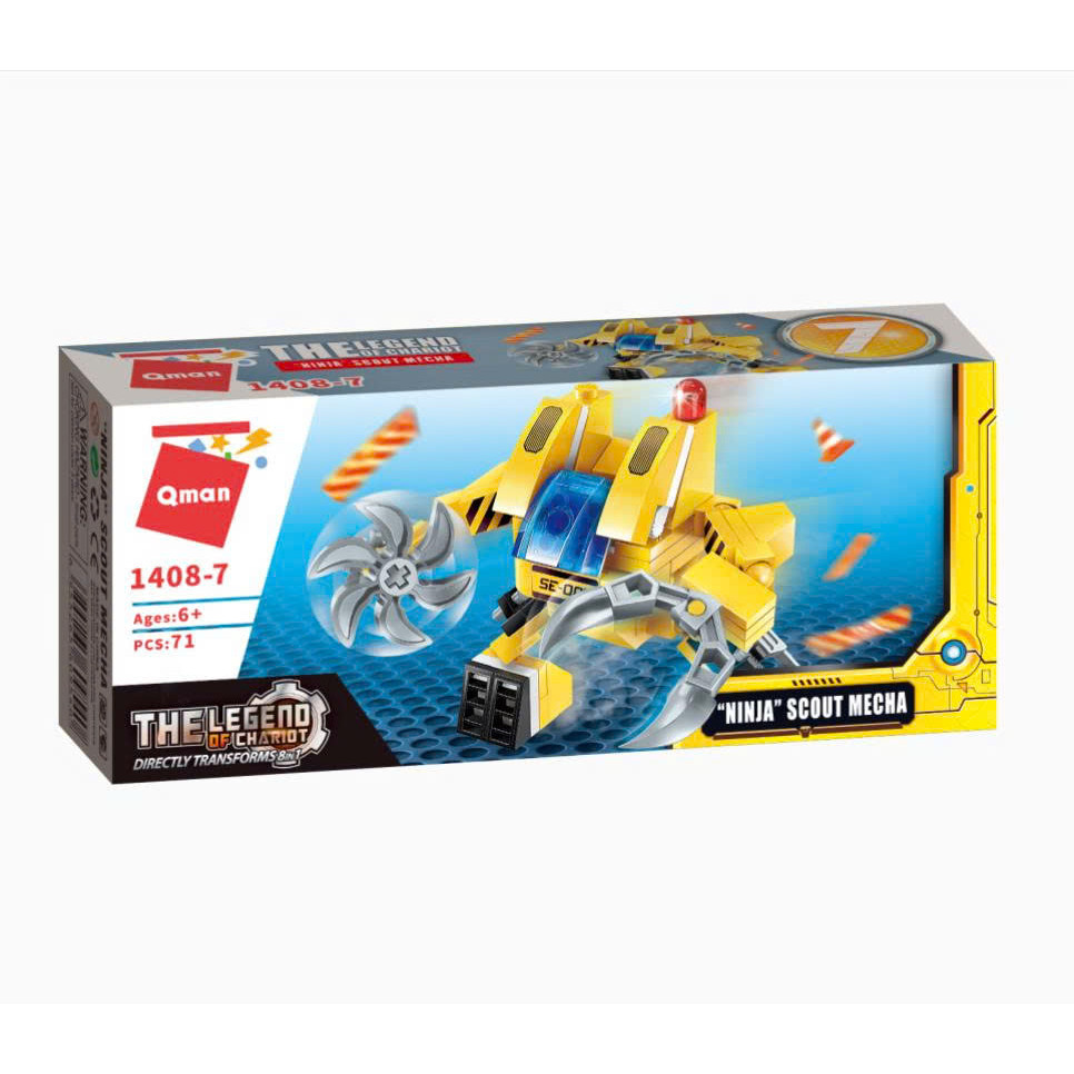 Đồ chơi - QMAN - 1408 Bộ đồ chơi xếp hình mô hình xe Huyền Thoại (hợp thể 8 trong 1) Ngẫu Nhiên 1 Cái