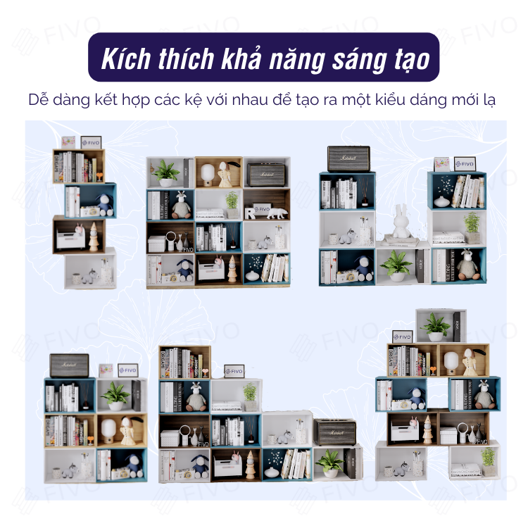 Kệ Sách Đa Năng FIVO FB03, Chất Liệu MDF, Có Cửa Để Đồ Tiện Lợi, Dễ Dàng Lắp Ráp, Tấm Lưng Chắc Chắn Chống Bụi, Chống Rơi Rớt Đồ - Hàng Chính Hãng