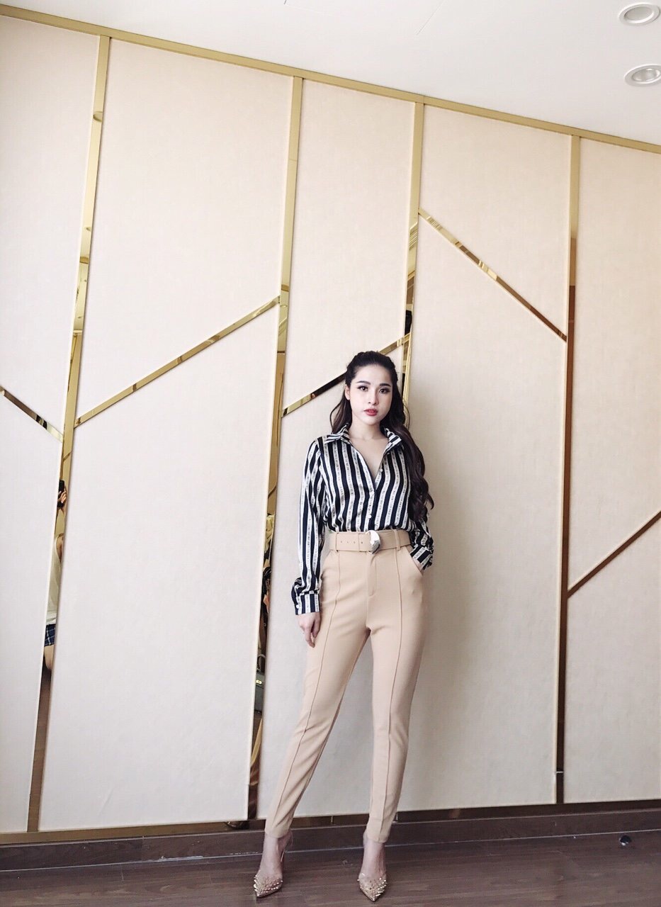 quần tây hồng kèm belt