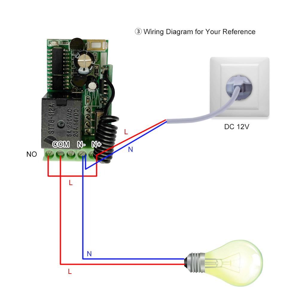 433Mhz DC 12V Universal RF Remote Control Switch Relay Receiver Module Mini 1CH Wireless Control Switch + 5PCS RF 433 Mhz Transmitter Remote Controls For Household Appliances Electronic Lock Control 1527 Chip
