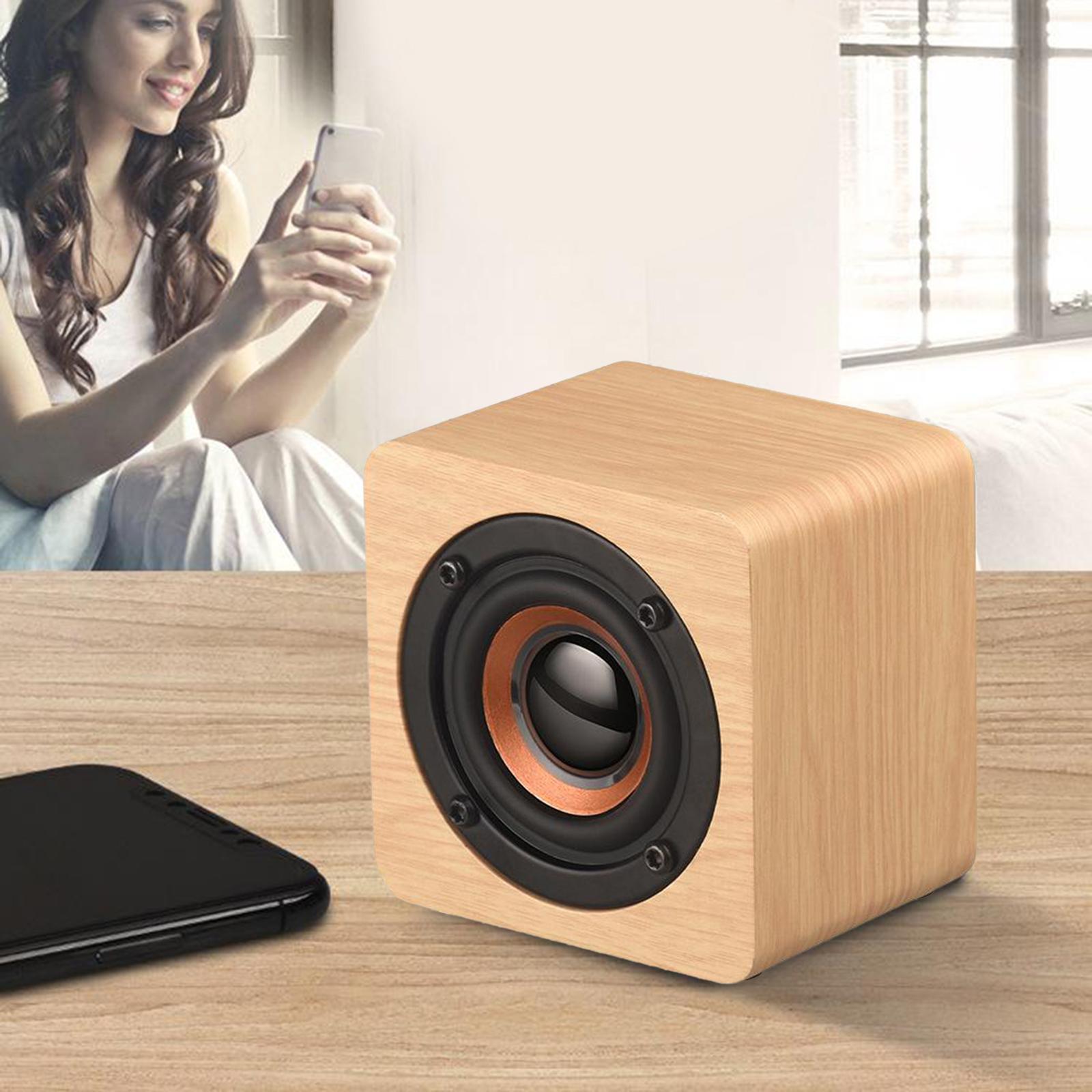 Mini Wooden Bluetooth Multimedia Speaker 1200mAh Battery & Cable