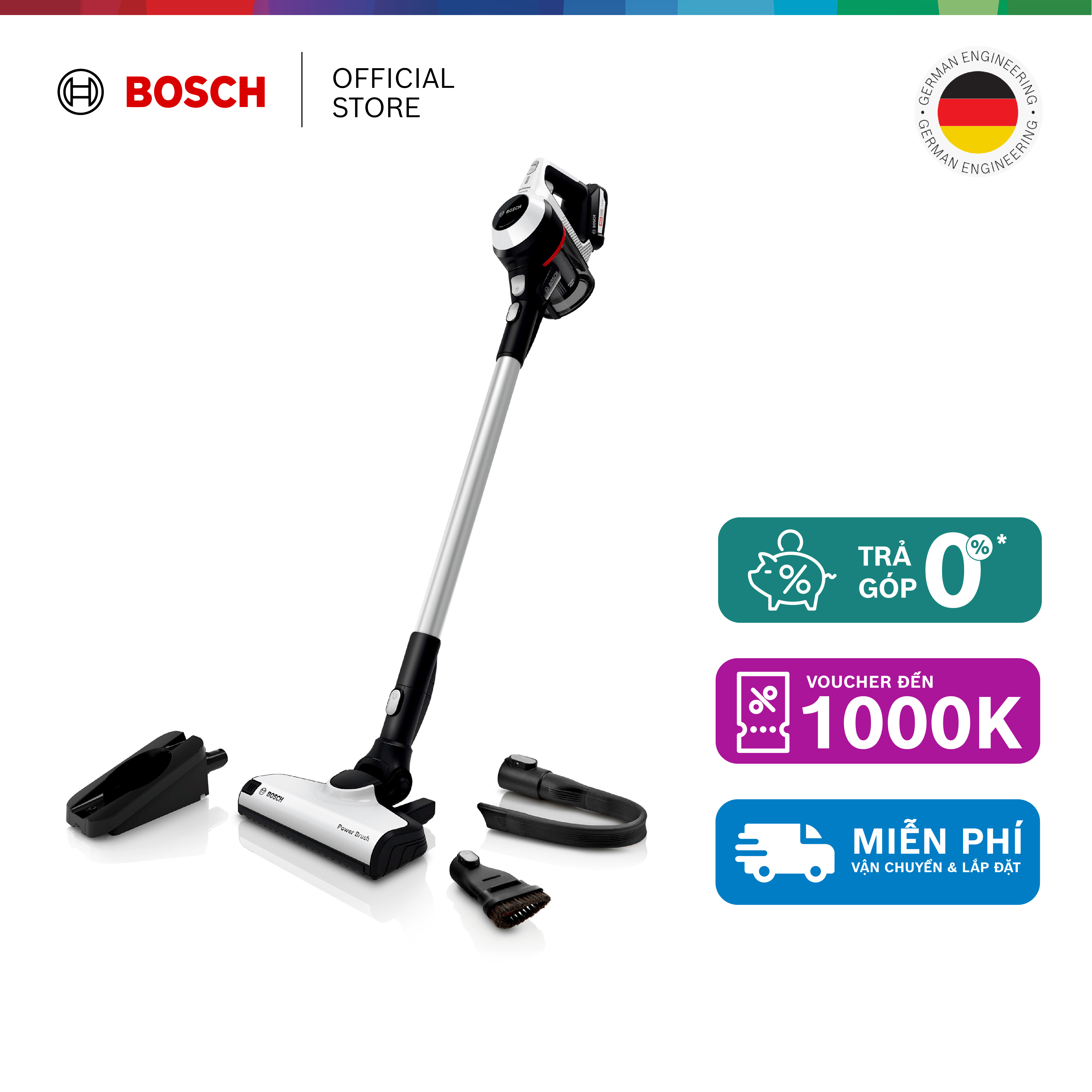 Máy hút bụi không dây Bosch BCS61113 - Series 6 - Hàng chính hãng