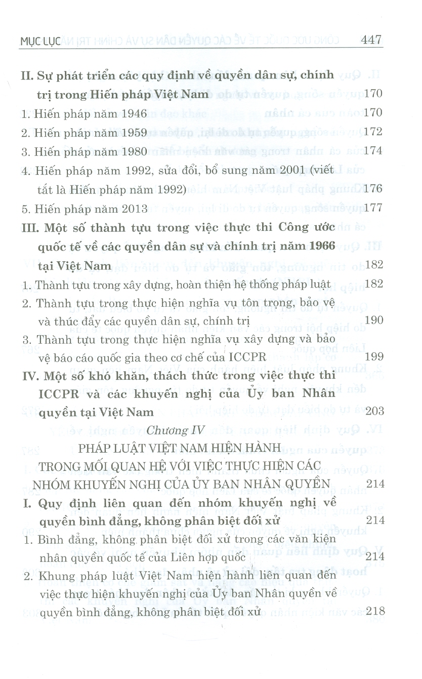 Công ước quốc tế về các quyền dân sự và chính trị năm 1966 và việc thực thi các khuyến nghị của ủy ban nhân quyền tại Việt Nam