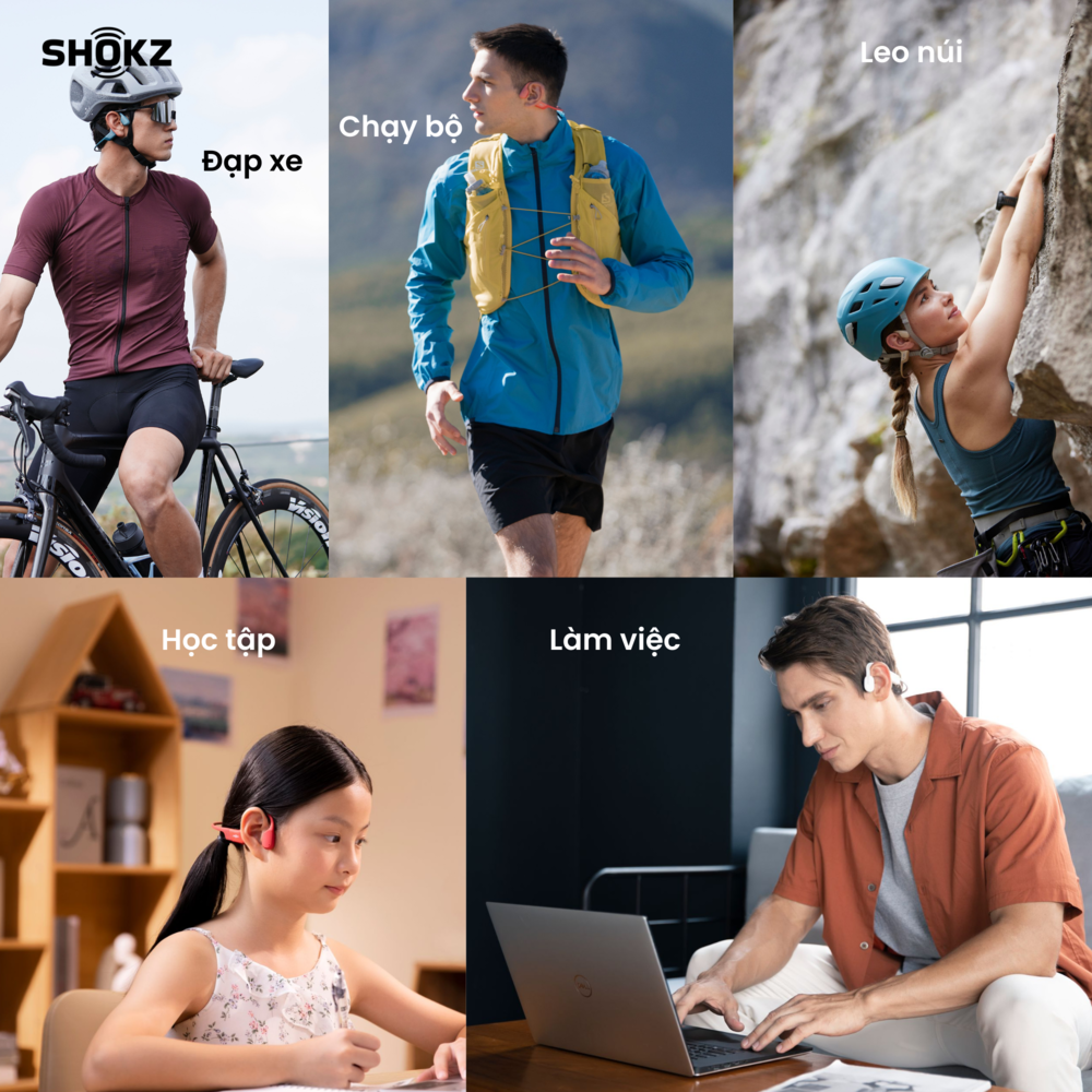 Tai Nghe Bluetooth Thể Thao Truyền Âm Thanh Qua Xương SHOKZ OPEN RUN S803 Màu Đỏ - Hàng chính hãng