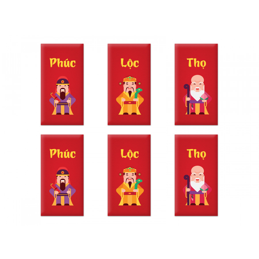 Bao Lì Xì SDstationery - Phúc Lộc Thọ (Lốc 6)