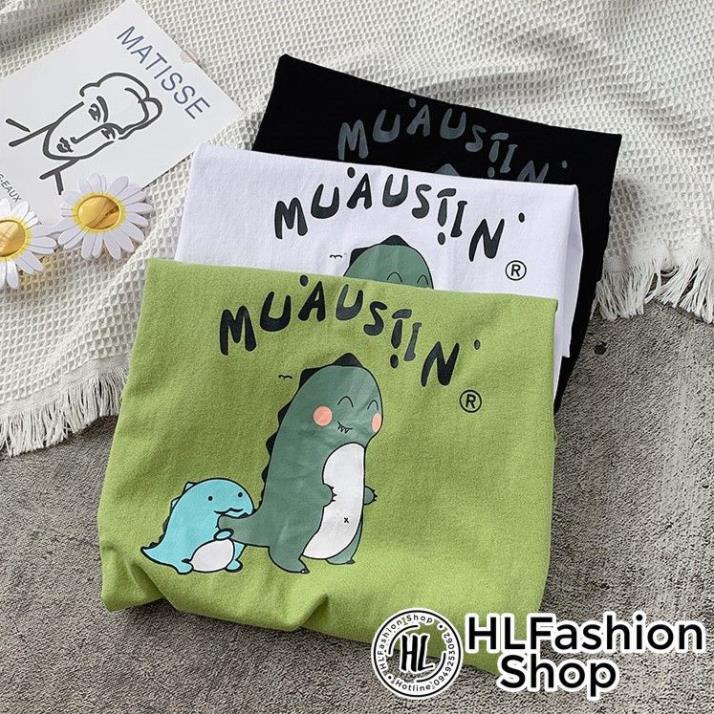 Áo thun tay lỡ form size rộng khủng long Muausiin - giao màu ngẫu nhiên