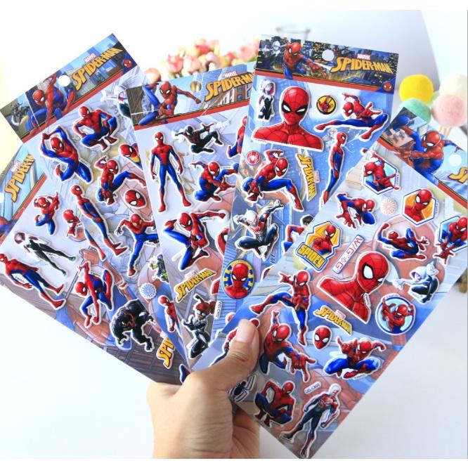 Sticker 3D Siêu nhân Người Nhện Hình dán nổi Spider Man cho bé