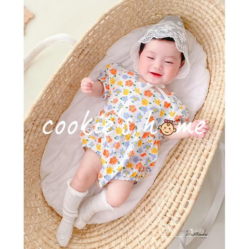 Set body áo liền quần hoa nhí xinh xắn phong cách hàn quốc cho bé gái sơ sinh từ 3kg-15kg