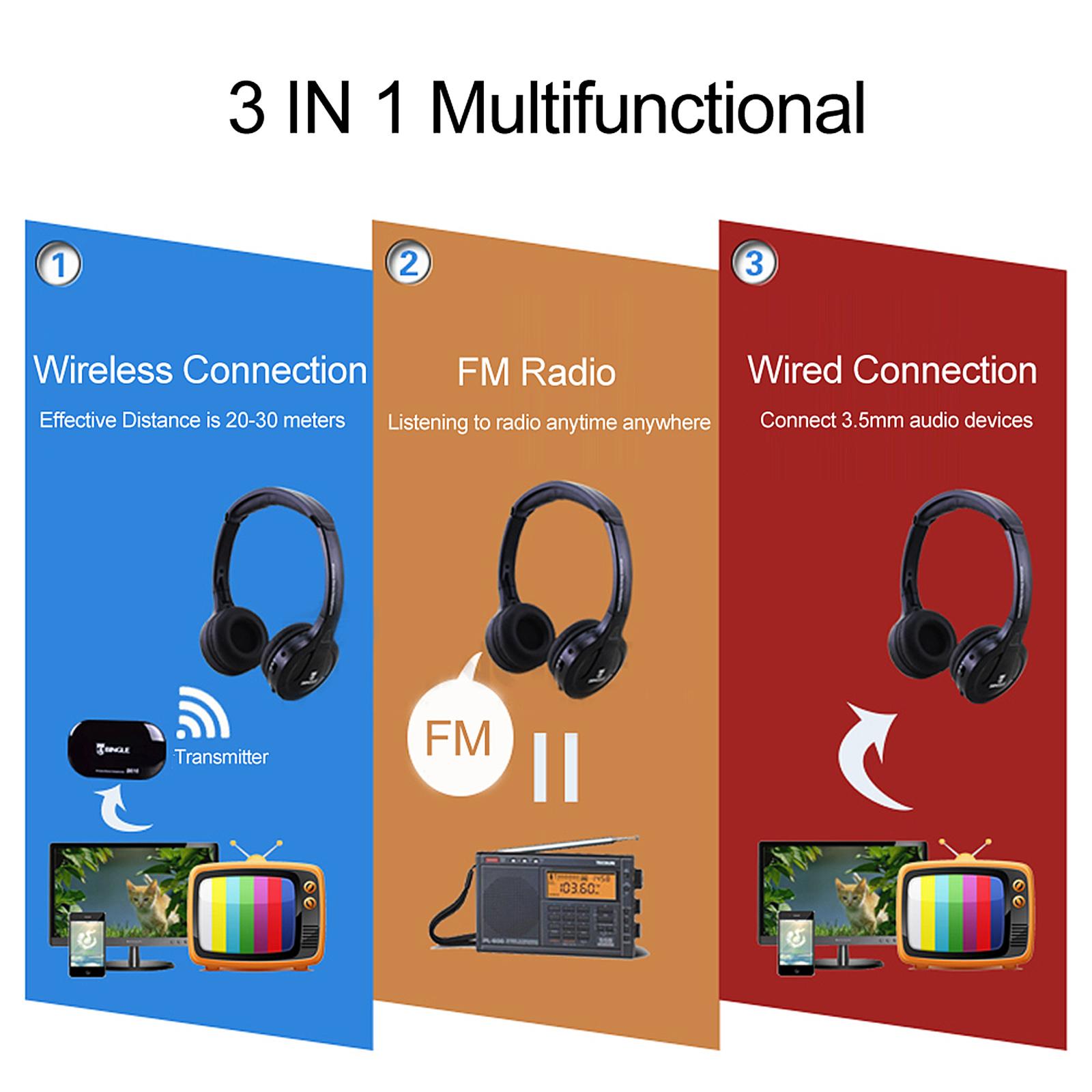 Tai nghe BINGLE B616 không dây đa chức năng Radio FM có dây cho TV PC MP3