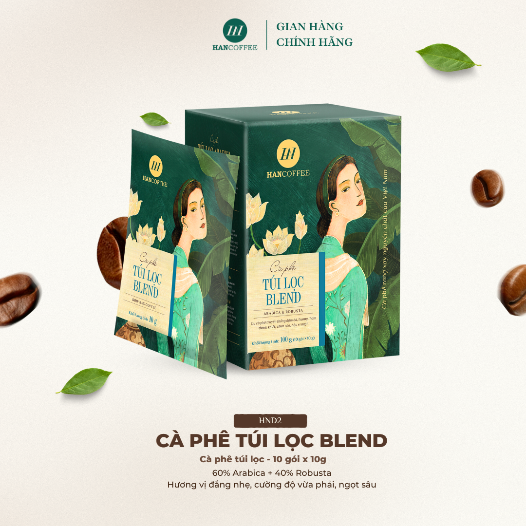 Cà Phê Túi Lọc Blend HANCOFFEE Đắng Nhẹ, Ngọt Sâu Hộp 10 gói - HND2