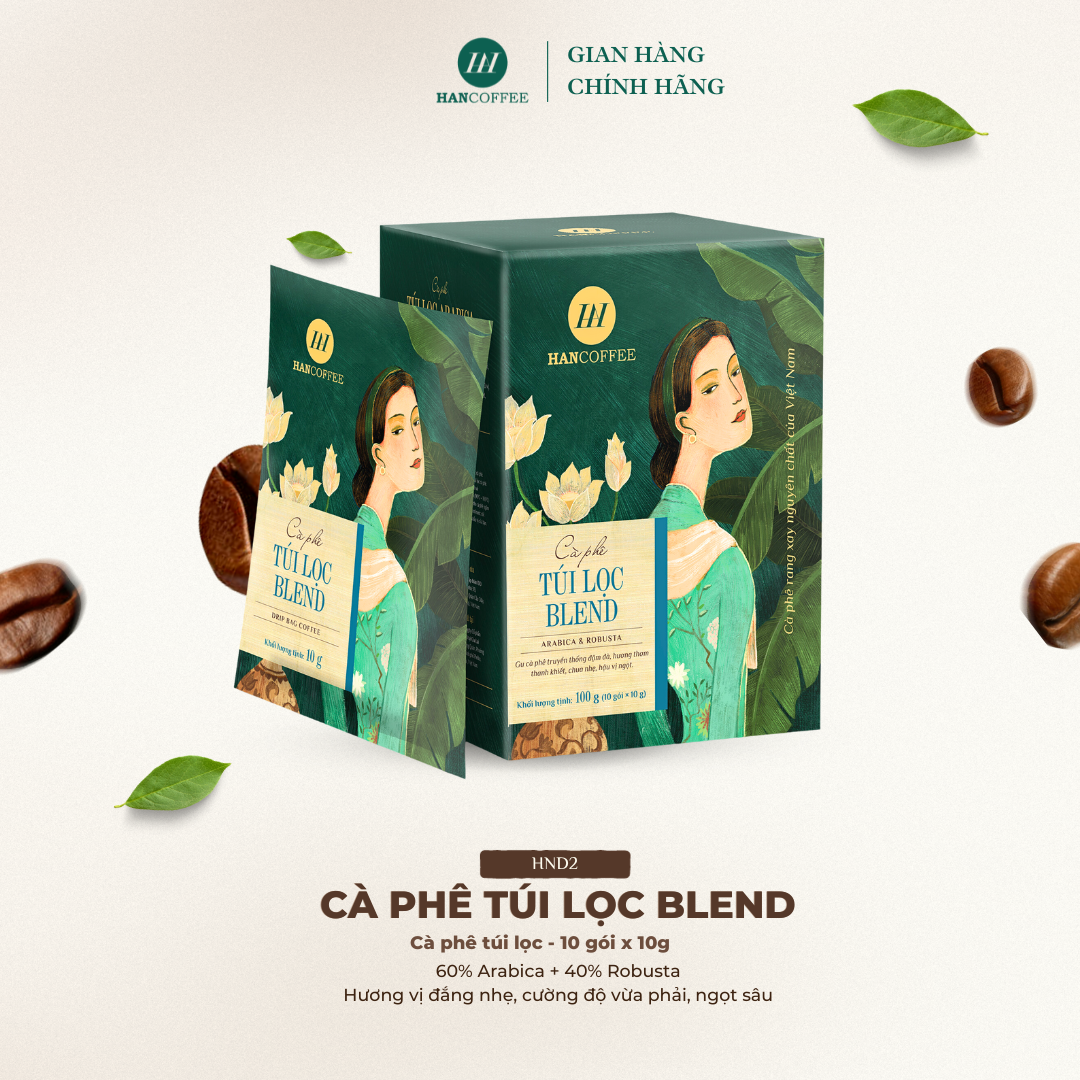 Cà Phê Túi Lọc Arabica HANCOFFEE Đắng Êm Chuyển Ngọt, Chua Nhẹ Hộp 10 gói - HND1