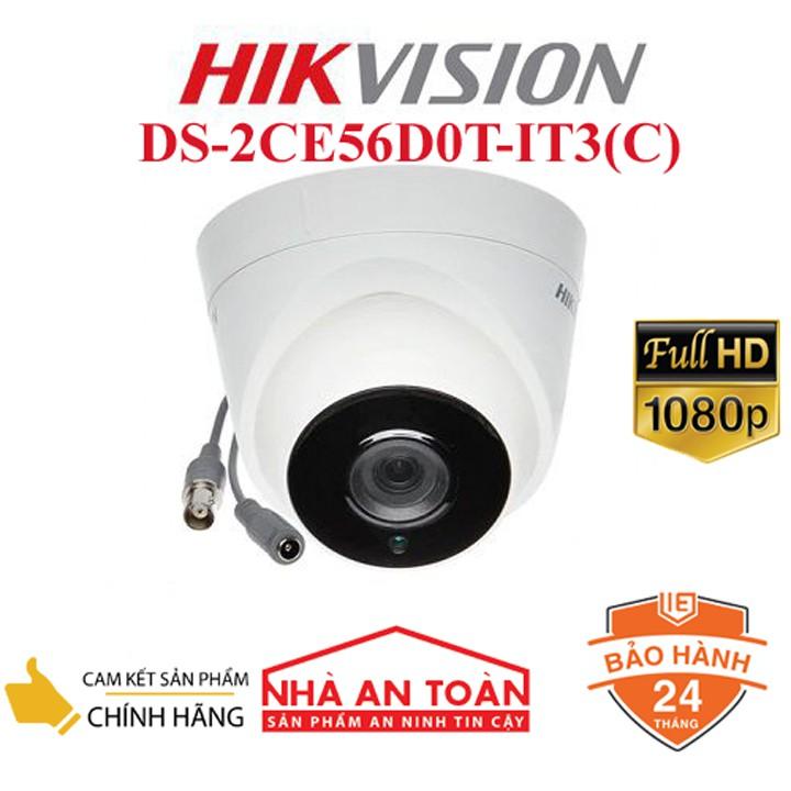 Camera HDTVI Dome 2MP Hikvision DS-2CE56D0T-IT3 - Hàng Chính Hãng