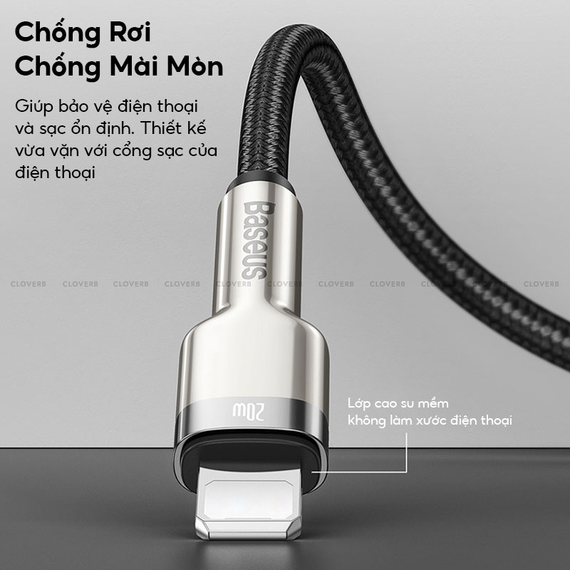 Dây Sạc Nhanh 20w Baseus Cafule Series Metal Data Cable Type-c To Ip Cho iPhone | Hàng Chính Hãng