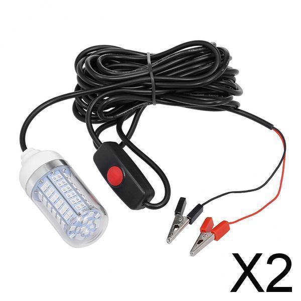 2xIP68 Waterproof 12V Led Green Underwater Fishing Light Attract Prawns Squid Lamp