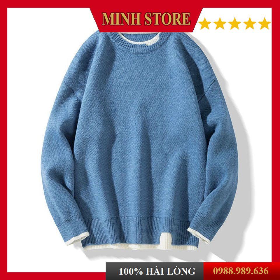 Áo len nam phong cách hàn quốc, Áo len phom rộng cổ tròn chất liệu cao cấp kiểu dáng trẻ trung AL03 - MINHSTORE