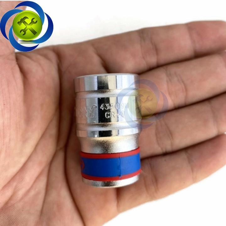 Tuýp 19mm 1/2 Kingtony 433019M 12 cạnh màu trắng dài 38mm