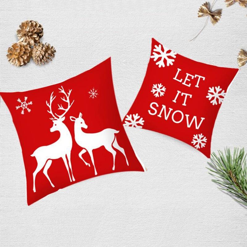 Vỏ gối in họa tiết giáng sinh trang trí nhà cửa
