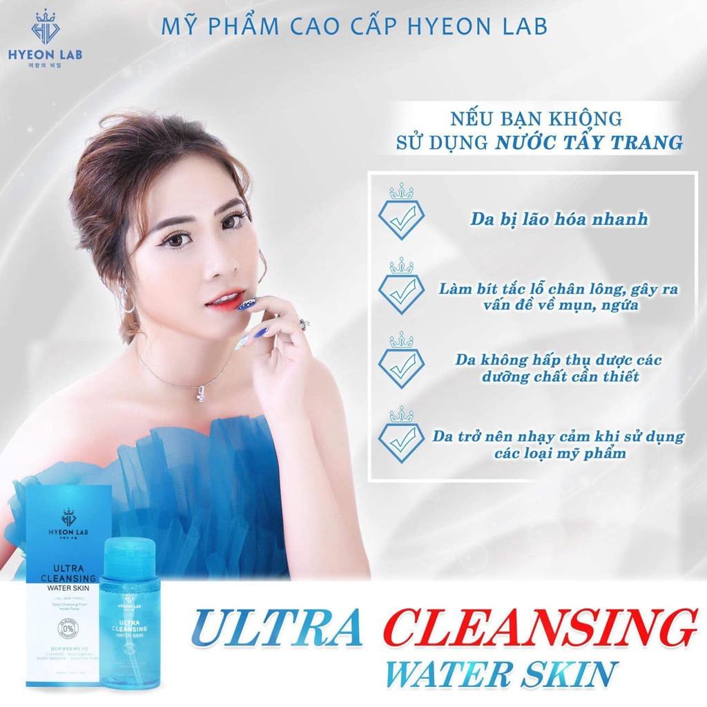 Ultra Cleansing Water Skin| Tẩy Trang Hyeon Lab | Làm sạch lớp make up, bụi bẩn, hỗ trợ giảm nhờn, se khít lỗ chân lông