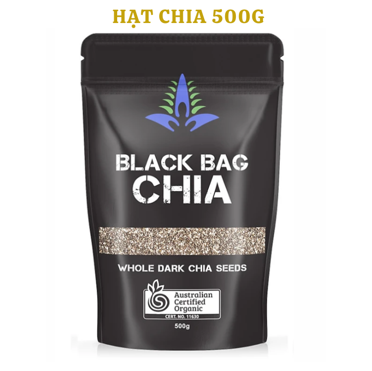 Hạt Chia Úc BLACK BAG chính hãng Hữu Cơ chuẩn Oganic (gói 500g)