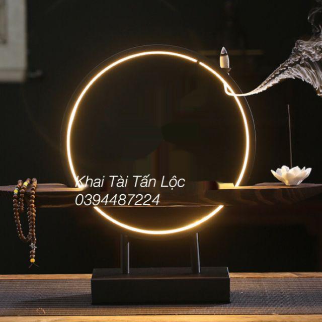 Bộ đế gỗ đèn led thác khói để đặt tượng 6 món