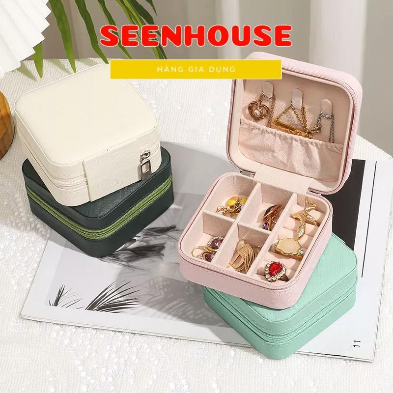 Hộp đựng trang sức mini bằng vải cao cấp