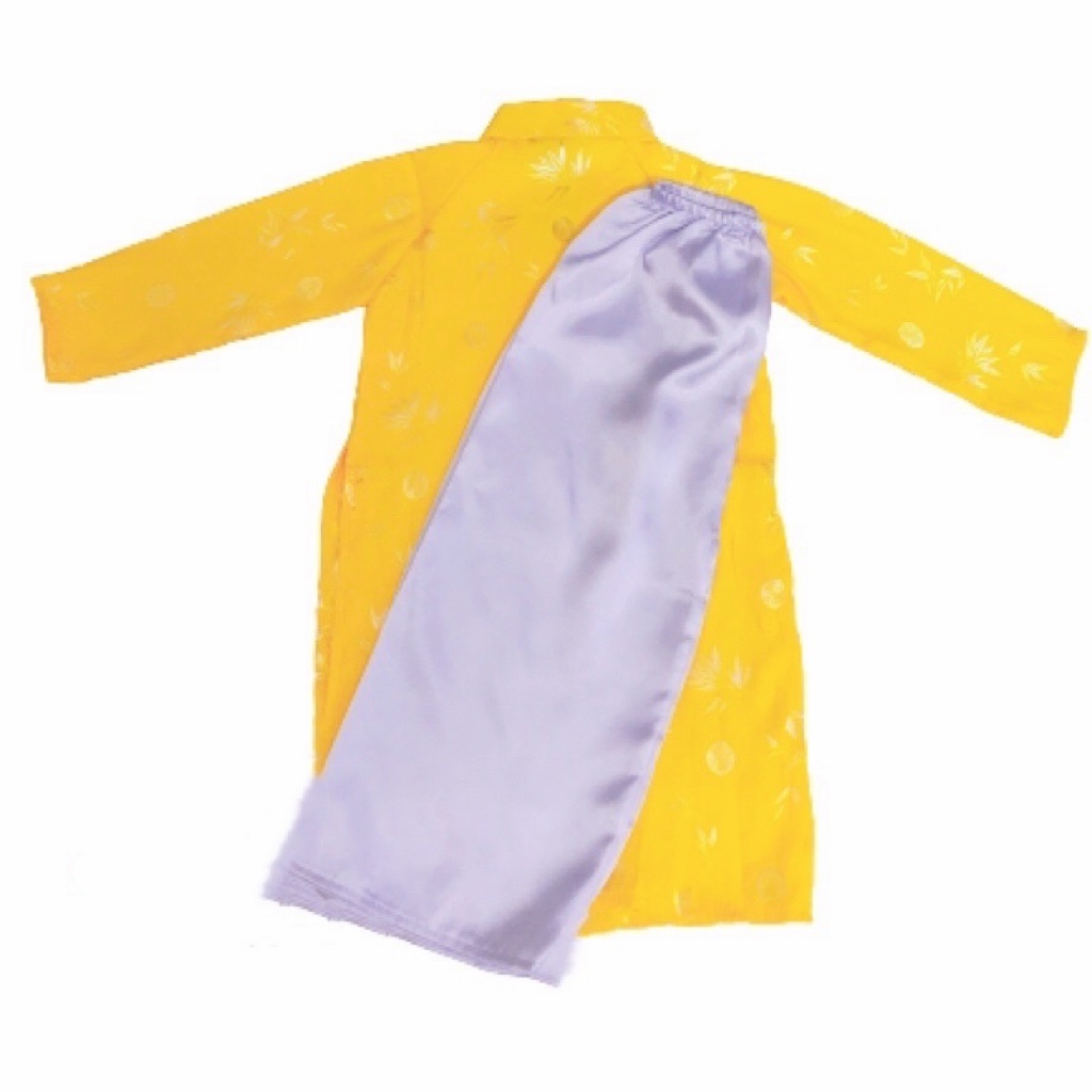 Áo Dài Bé Gái Size 10-17kg Vàng Kèm Quần Lụa, Truyền Thống✨