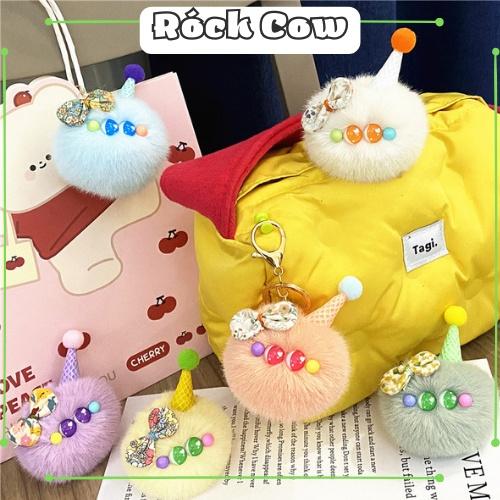 Móc khóa bằng bông mềm cao cấp đẹp cute hình thú dễ thương phụ kiện túi xách MK13 - Rockcow