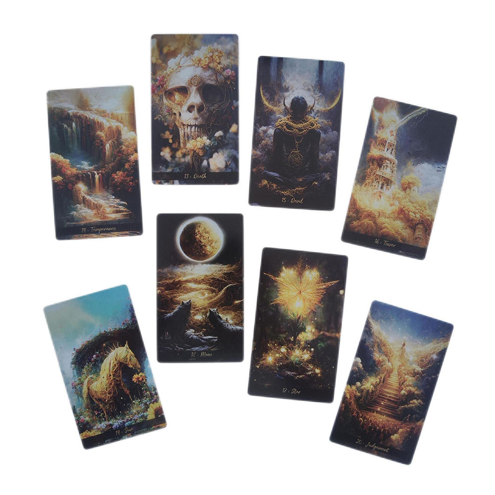 [Size Gốc] Bộ Bài Golden Journey Tarot 78 lá bài 7x12 Cm tặng đá thanh tẩy