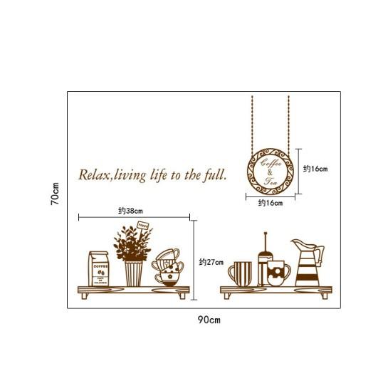 Decal trang trí tường - Coffee & Tea trang trí nhà bếp
