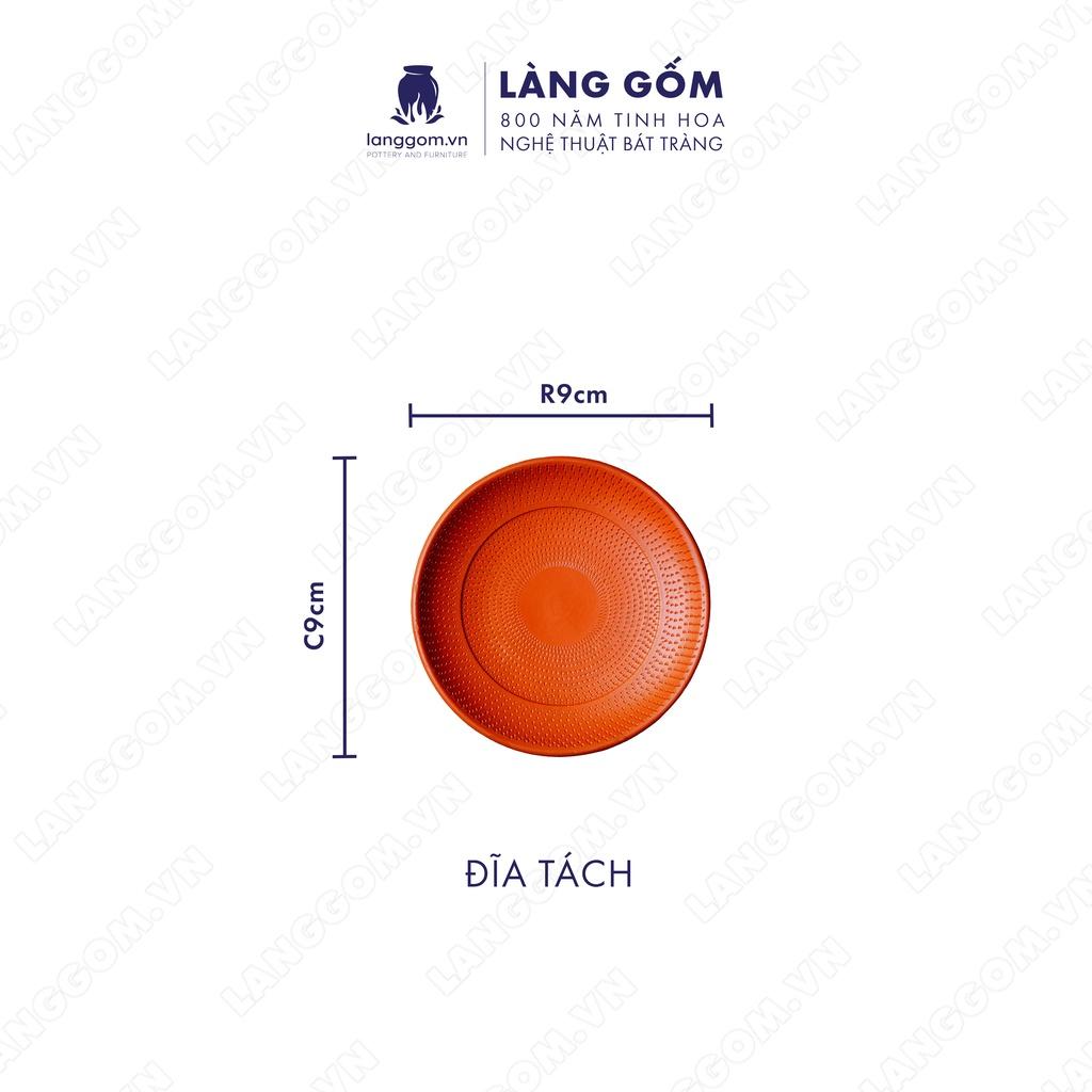 Bộ ấm chén đất nung hồng ganh - Men mộc - Gốm sứ Bát Tràng - langgom.vn
