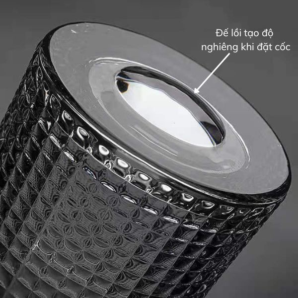 Bộ 6 Cốc Thủy Tinh, Ly Thủy Tinh Xoay Cao Cấp Đế Lồi, Ly Ngoại Họa Tiết Hiện Đại Dày Dặn Chịu Nhiệt Tốt