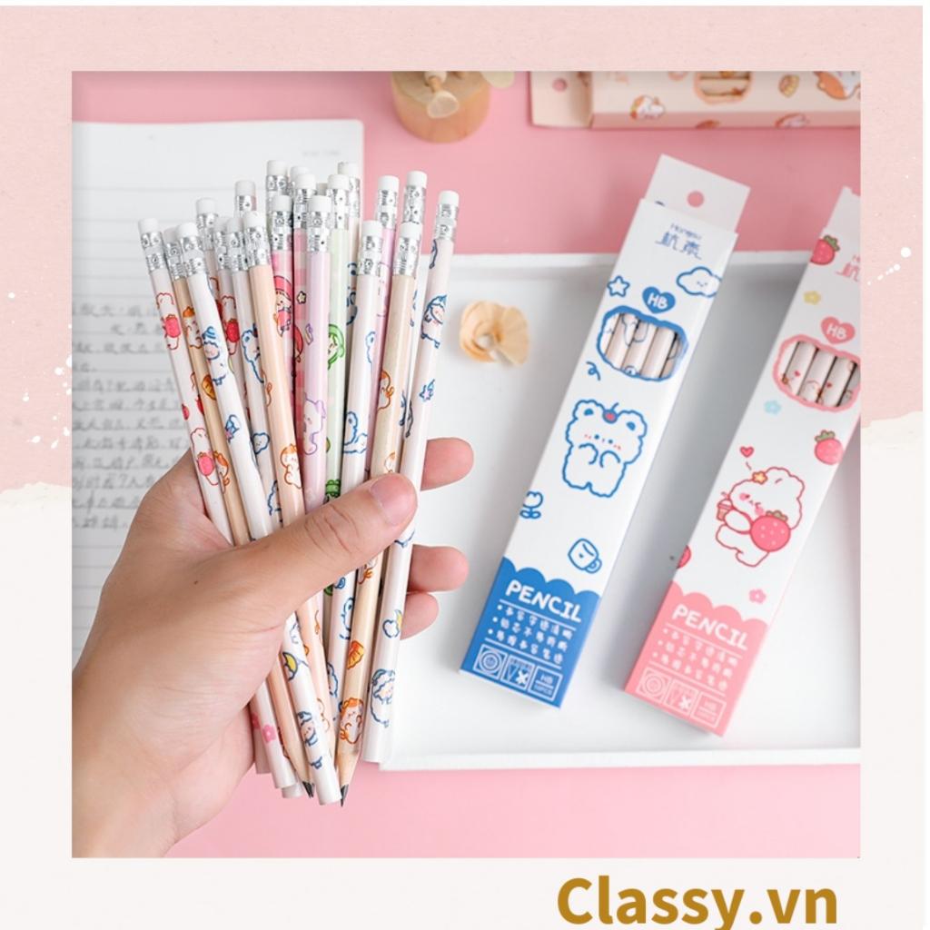 Bộ 06 bút chì HB Classy nhiều màu tùy chọn cho học sinh/sinh viên; dùng viết lên sổ lưu bút, quà tặng, thiệp PK724